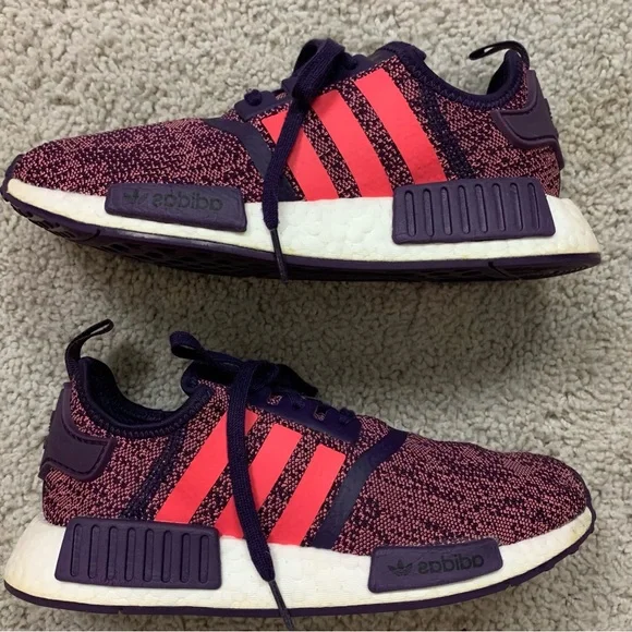 adidas | Shoes | Youth Adidas Purple Shock Red Nmd R Legend Running Shoes  Sneakers 35 | Poshmark